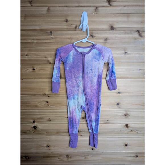 Little Sleepies Convertible Zip Sleeper 3-6 Months Purple Tie-dye - Picture 1 of 3
